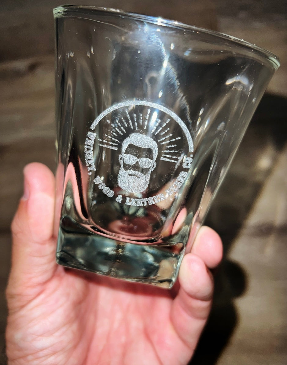 Bourbon Whiskey faceted glass 12 oz.